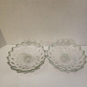 Colony Whitehall Clear Crystal Glass Footed Bowl Candle Holder Vintage-Set of 2